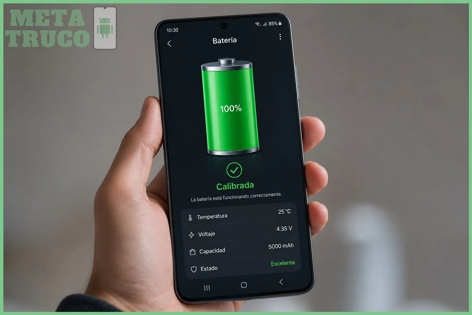 Descargar una app de monitoreo de batería (ej. AccuBattery)