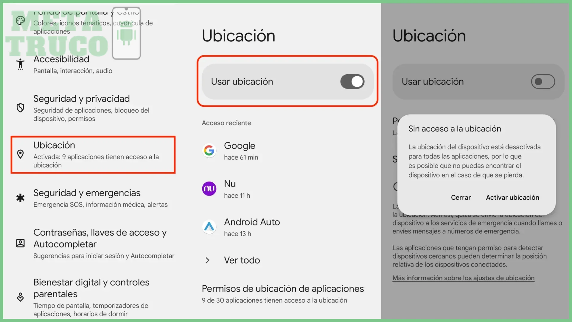 Identificar las cuentas sincronizadas (Google, redes sociales, apps)