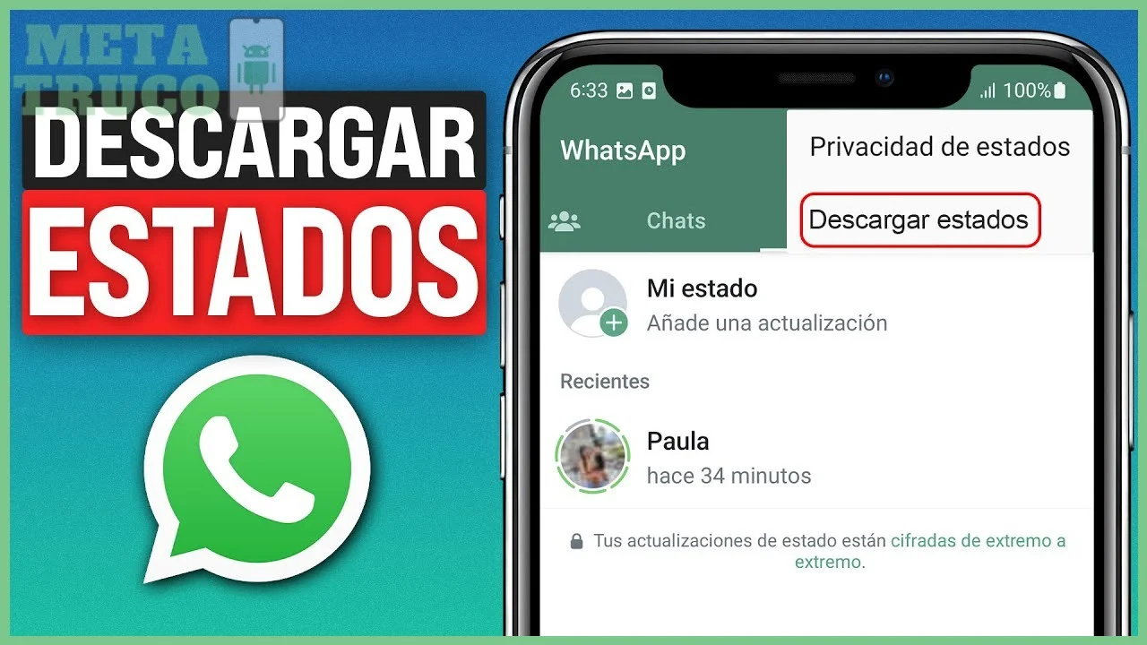 Paso 1 — Localizar los estados en la carpeta oculta de WhatsApp