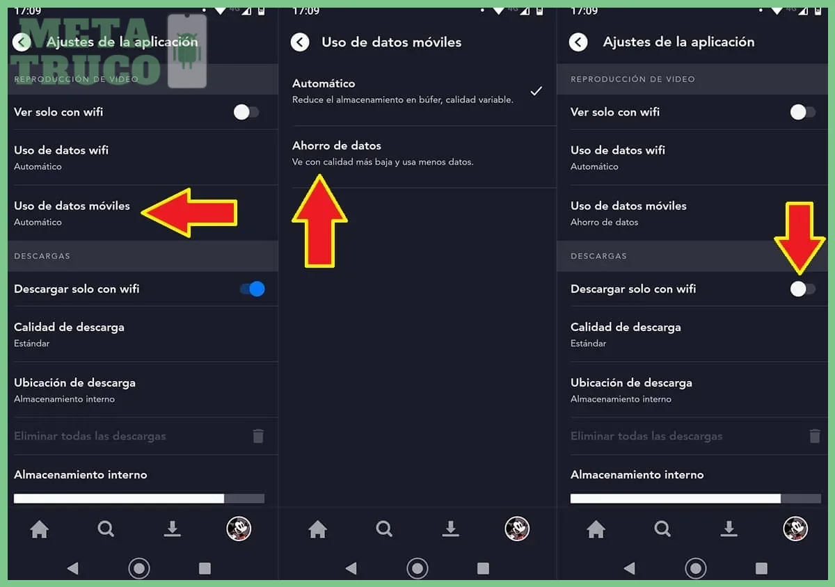Paso 2 — Reducir el consumo de datos en YouTube con el modo de ahorro