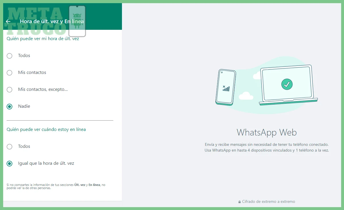 Qué cambios ves en la interfaz de WhatsApp tras aplicar la configuración