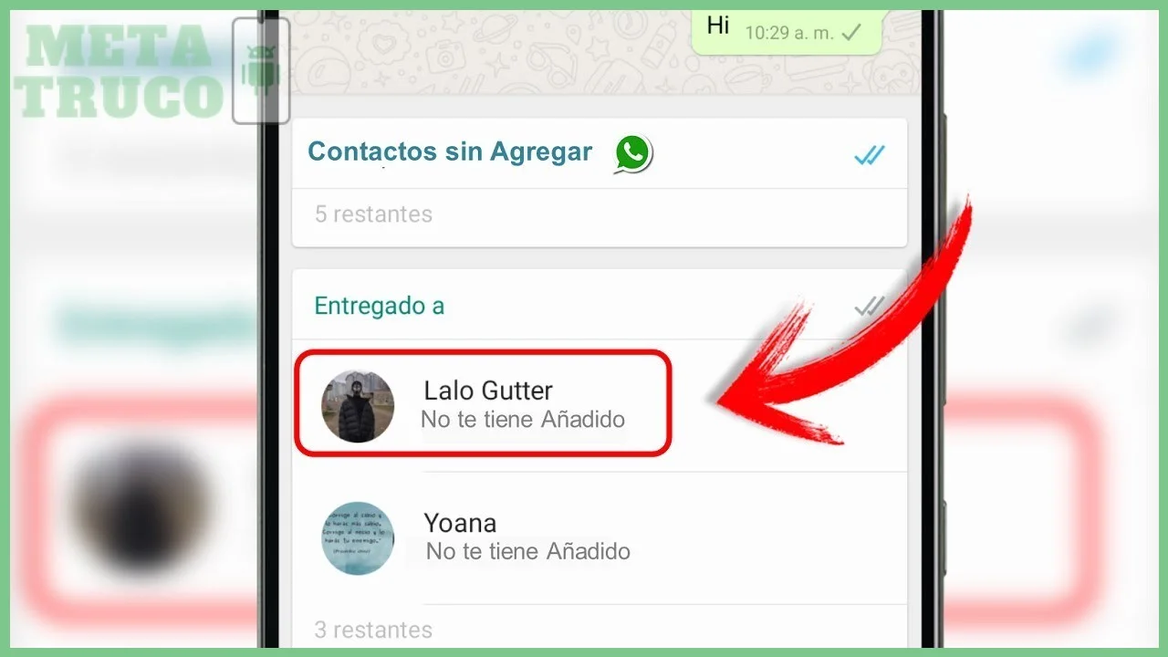 Revisar el estado del perfil o la foto sin tener contacto guardado